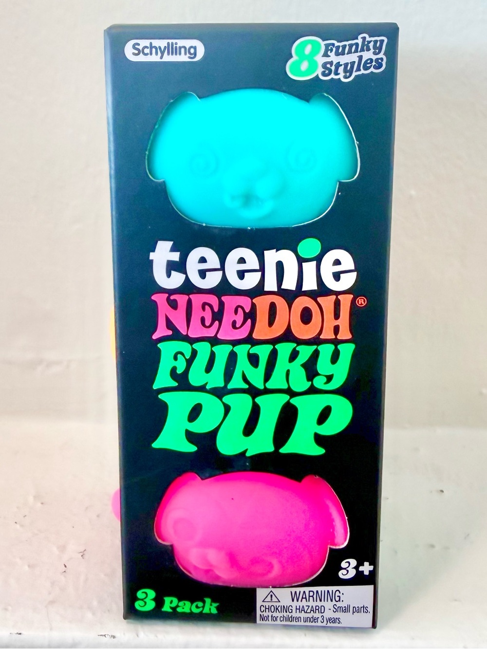 NEW! 100% AUTHENTIC Schylling Teenie Needoh NEE DOH FUNKY PUP 3-Pack!